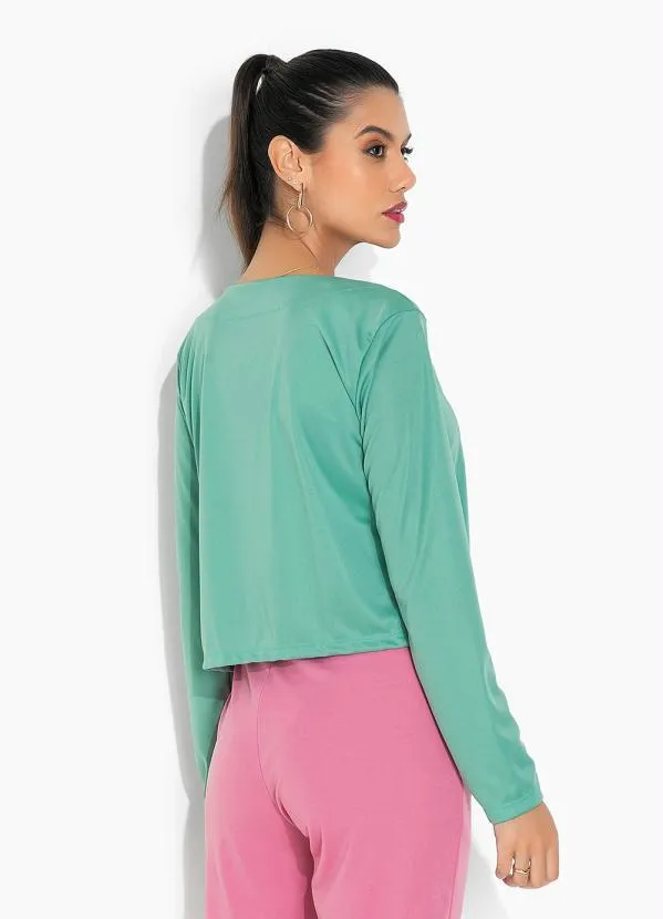 Moda Pop - Casaco Verde com Mangas Longas 2