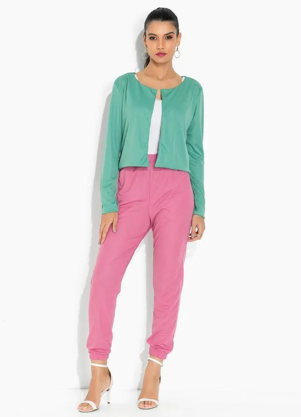 Moda Pop - Casaco Verde com Mangas Longas 3