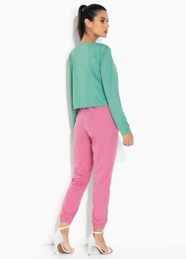 Moda Pop - Casaco Verde com Mangas Longas 4