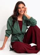 Casaco Verde em Malha Suede