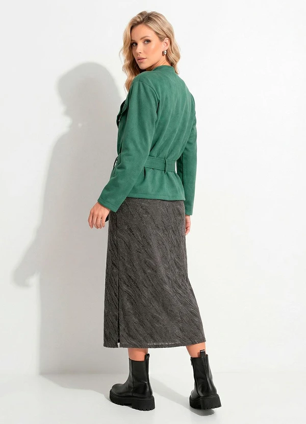 Quintess - Casaco Verde em Malha Suede 4