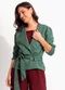 Quintess - Casaco Verde em Malha Suede - variação: Verde