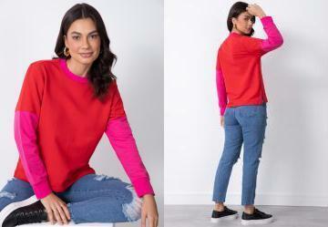 Casaco Vermelho e Rosa com Fendas