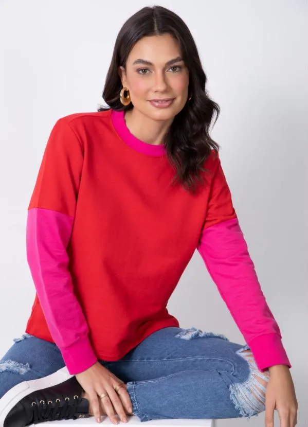 Quintess - Casaco Vermelho e Rosa com Fendas