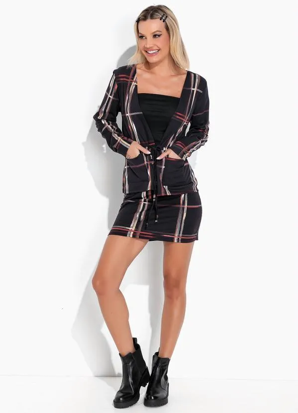 Moda Pop - Casaco Xaderz Preto com Amarração Reguladora 4