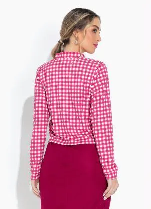 Moda Pop - Casaco Xadrez com Gola e Fechamento de Botões - MODA POP