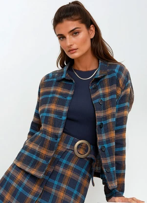 Flanela Xadrez Sobretudo Xadrez Feminino Vermelho Casaco Xadrez