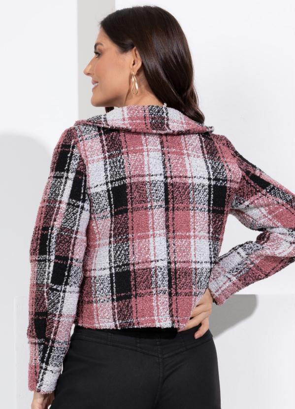 Outlet - Casaco Xadrez Mangas Longas com Botões 9