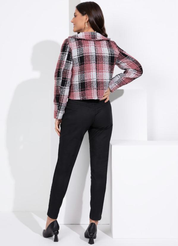 Outlet - Casaco Xadrez Mangas Longas com Botões 7