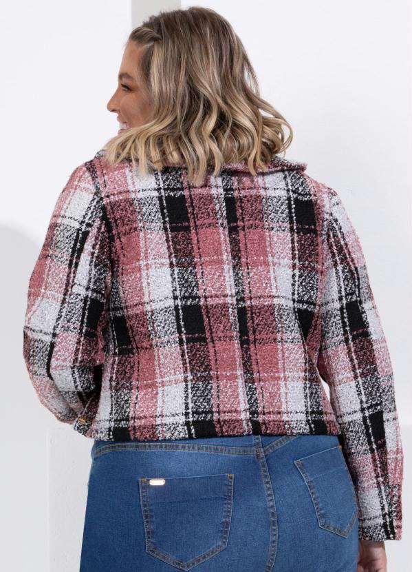 Outlet - Casaco Xadrez Mangas Longas com Botões 3