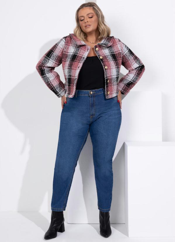 Outlet - Casaco Xadrez Mangas Longas com Botões 2