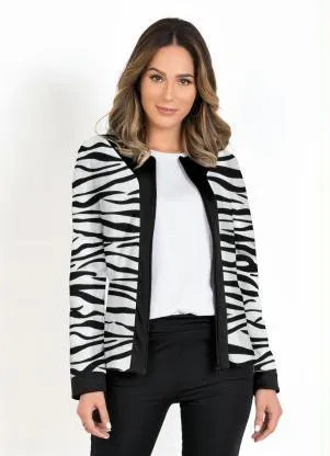 Moda Pop - Casaco Zebra com Zíper - MODA POP