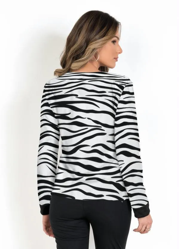 Moda Pop - Casaco Zebra com Zíper 2