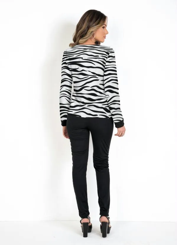 Moda Pop - Casaco Zebra com Zíper 4
