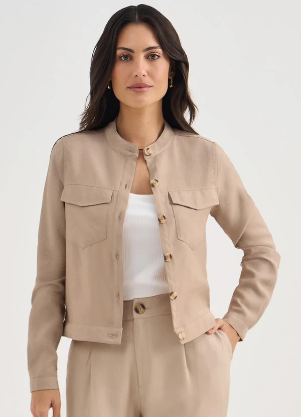 Principessa - Casaqueto de Alfaiataria em Viscose Mocha Mousse Daiany 1