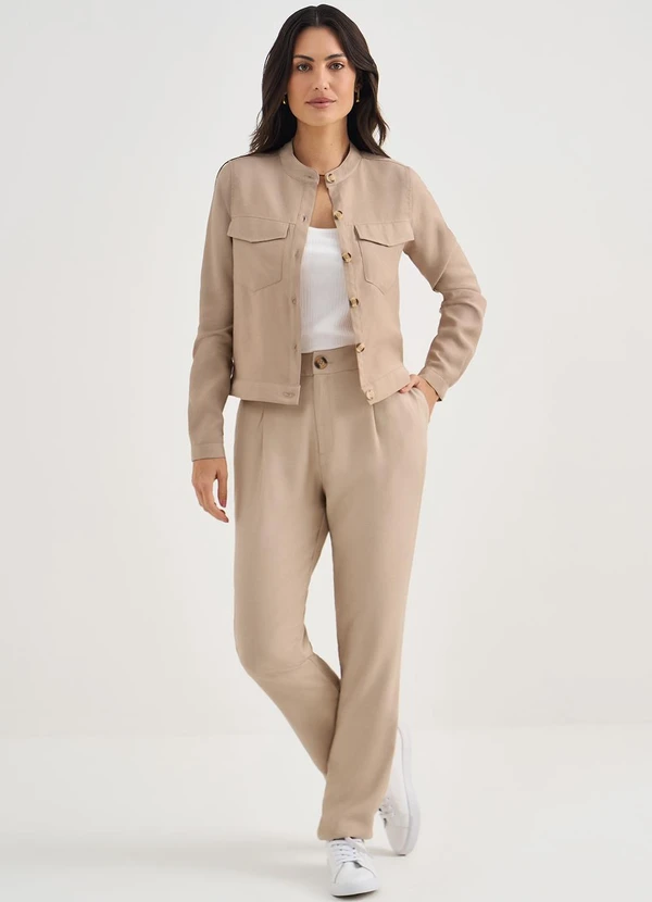 Principessa - Casaqueto de Alfaiataria em Viscose Mocha Mousse Daiany 3