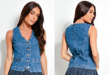 Colete Azul em Jeans