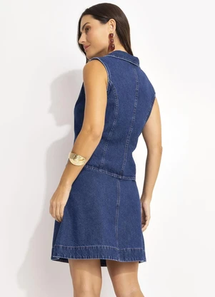 Quintess - Colete Jeans Médio em Jeans - QUINTESS