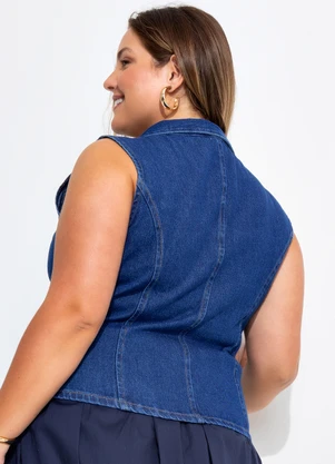 Quintess - Colete Jeans Médio em Jeans - QUINTESS