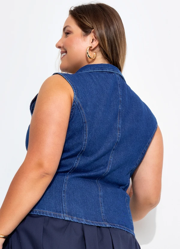 Quintess - Colete Jeans Médio em Jeans 6
