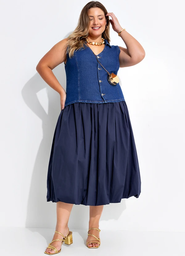 Quintess - Colete Jeans Médio em Jeans 7