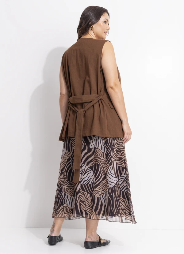 Quintess - Colete Marrom em Linho 17