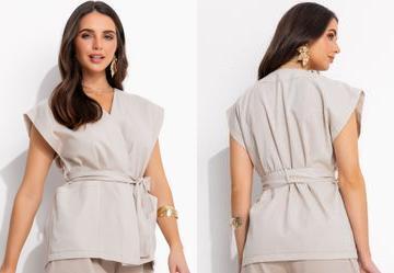 Colete Natural em Linho