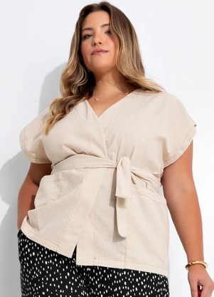 Quintess - Colete Natural em Linho - QUINTESS