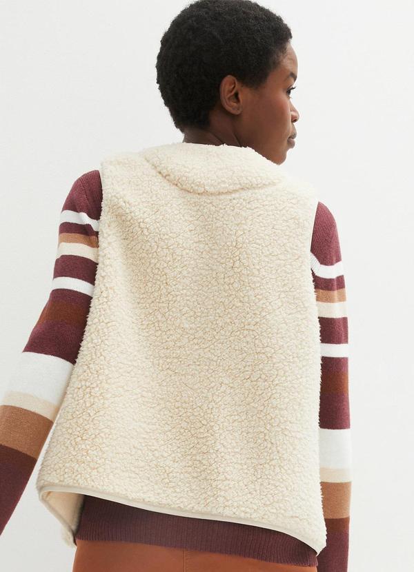 bonprix - Colete Off White em Pelo Sintético 2