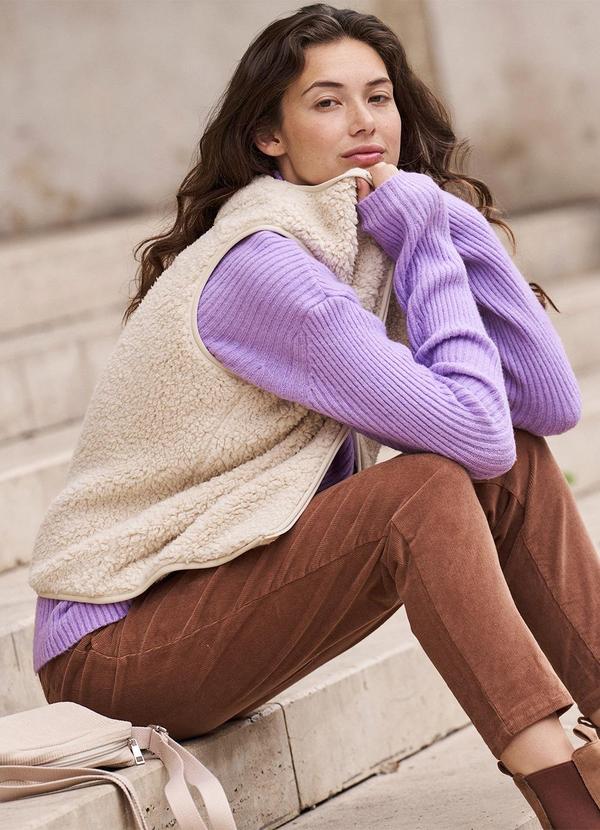 bonprix - Colete Off White em Pelo Sintético 4