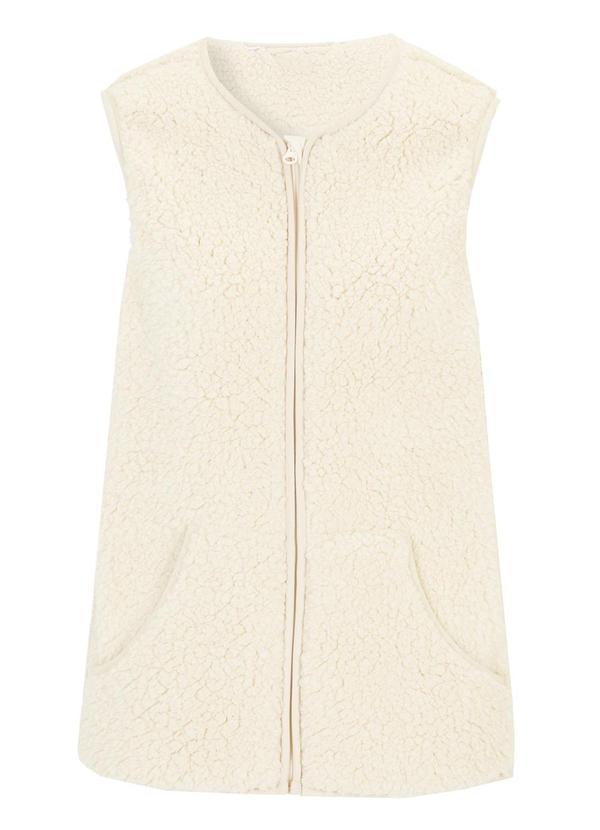 bonprix - Colete Off White em Pelo Sintético 6