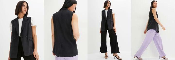 Colete Preto em Crepe Plano