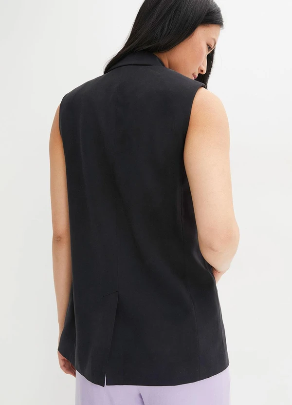 bonprix - Colete Preto em Crepe Plano 2