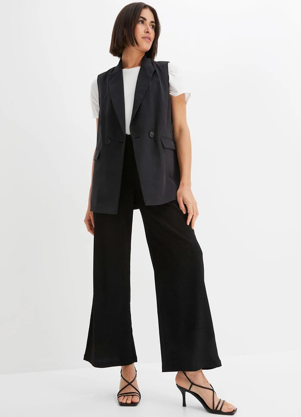 bonprix - Colete Preto em Crepe Plano 3