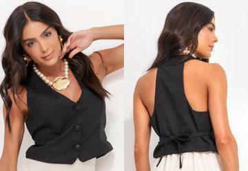 Colete Preto em Linho