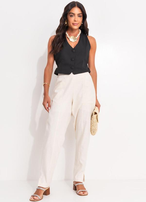 Quintess - Colete Preto em Linho 3