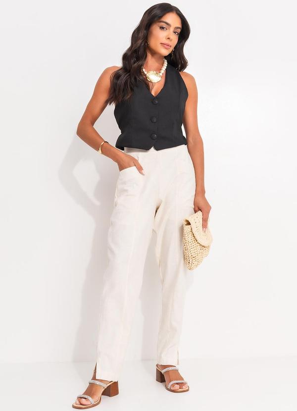 Quintess - Colete Preto em Linho 5