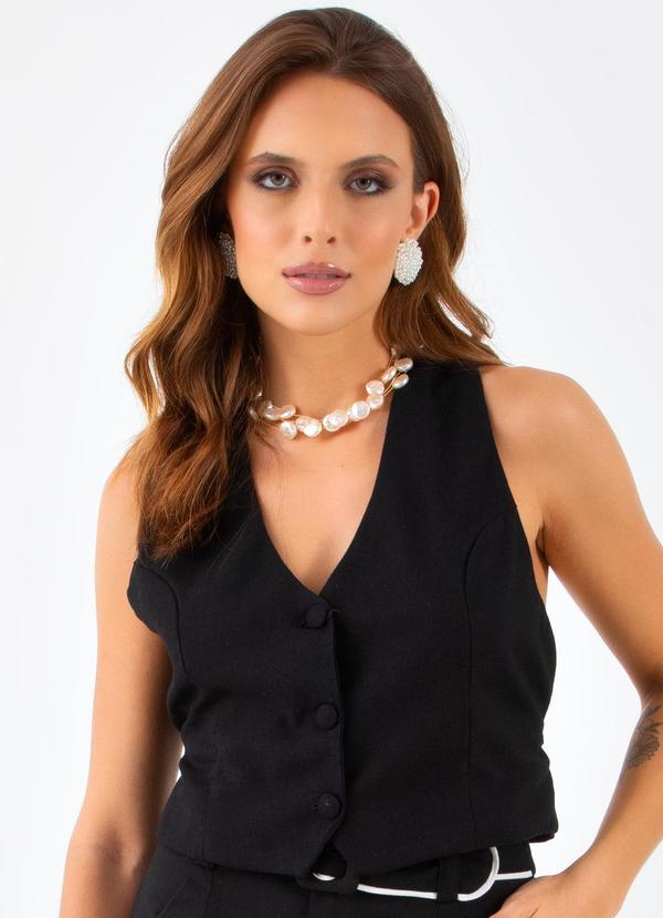 Quintess - Colete Preto em Linho 7