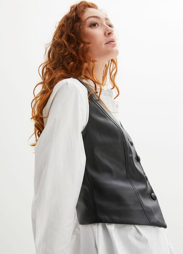 bonprix - Colete Preto em Material Sintético 5