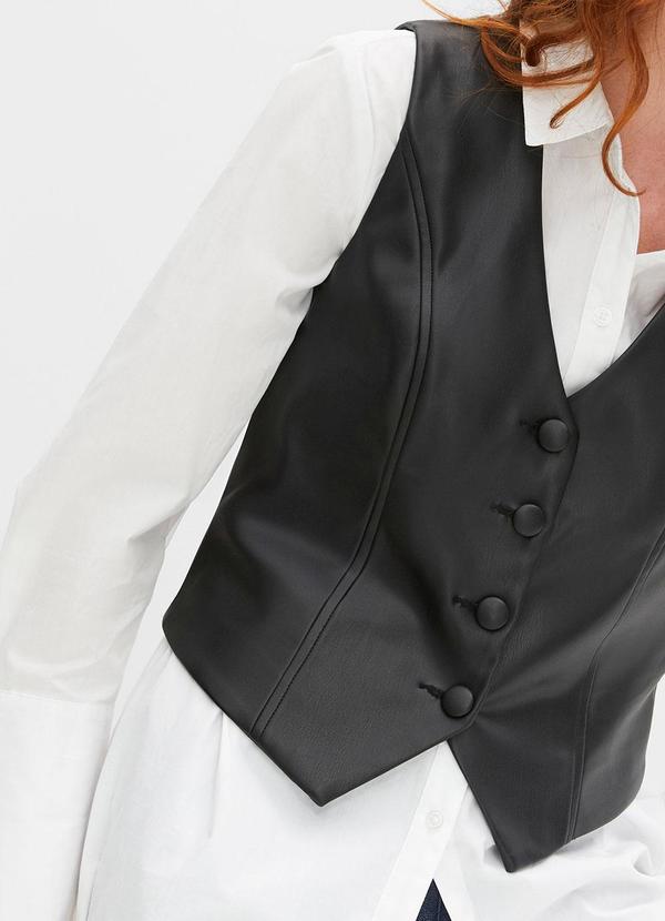 bonprix - Colete Preto em Material Sintético 6