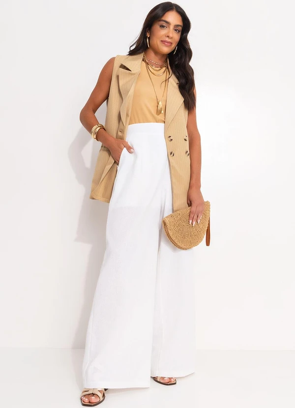 Quintess - Colete Risca de Giz Caramelo em Alfaiataria 6