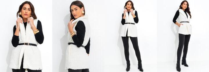 Colete Teddy Off White em Pelo Sinttico