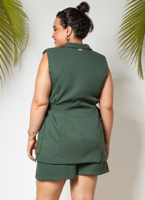 Quintess - Colete Verde Militar em Crepe Plano 7