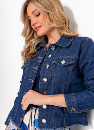 Jaqueta (Azul Escuro) em Jeans