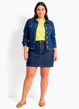 Quintess - Jaqueta Azul Escuro em Jeans - QUINTESS