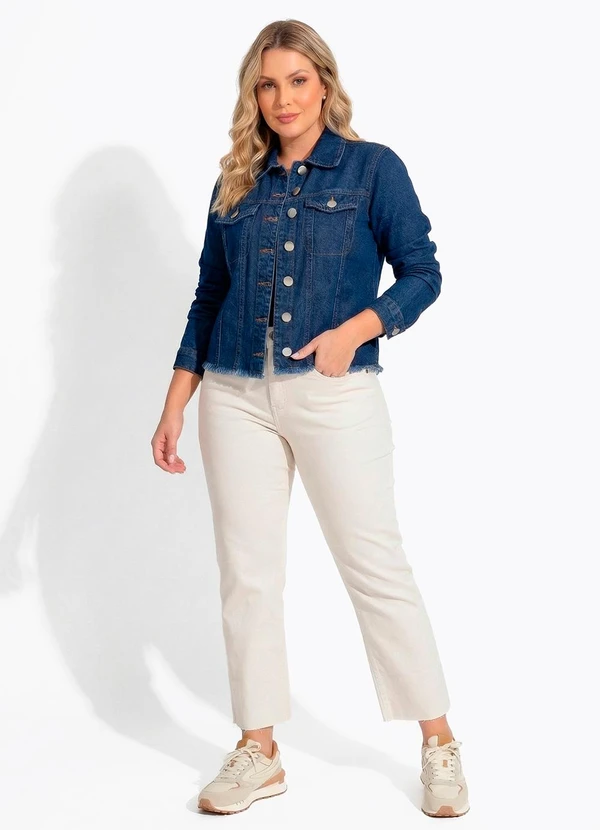 Quintess - Jaqueta Azul Escuro em Jeans 10