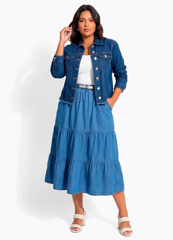 Quintess - Jaqueta Azul Escuro em Jeans 11