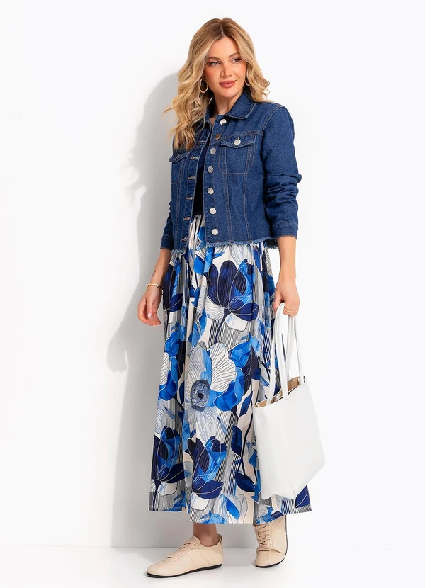 Quintess - Jaqueta Azul Escuro em Jeans 4