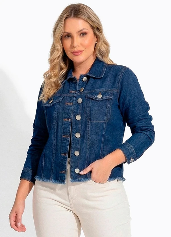 Quintess - Jaqueta Azul Escuro em Jeans 8