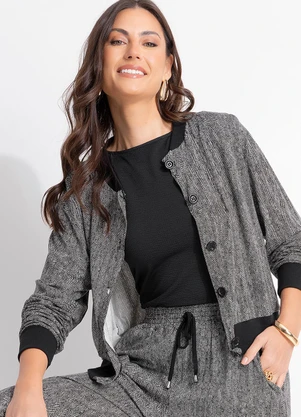 Quintess - Jaqueta Bomber Espinha de Peixe em Malha de Viscose - QUINTESS